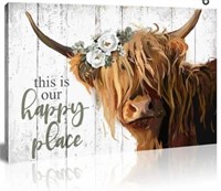 $55 YPY Highland Cow Wall Art 24"x36"