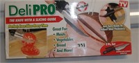 New Deli Pro Stainless Steel Knife w Slicing Guide