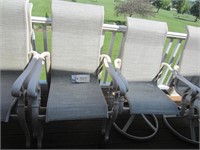 4 straight deck chairs, 2 swivel deck chairs,