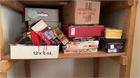 Lot of office items papers, cassette tapes, etc