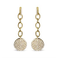Glittering 1.00ct Diamond Cluster Chain Earrings