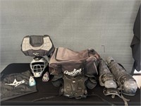 Baseball Catchers Equipment Gray & Black  & Bag