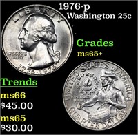 1976-p Washington Quarter 25c Grades GEM+ Unc