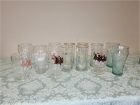 13 COLLECTOR GLASSES INCLUDING COKE & BUDWEISER