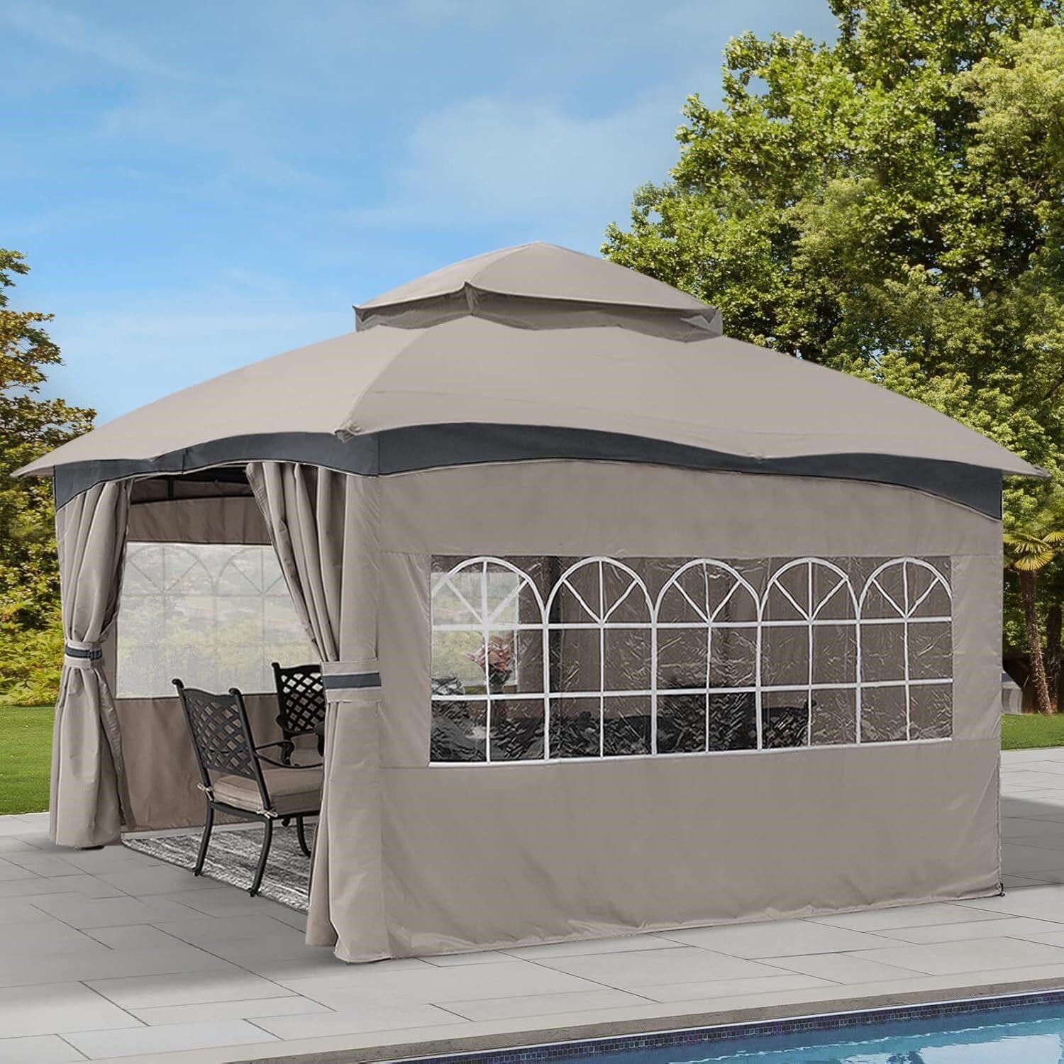 $280  ABCCANOPY Gazebo w/Curtains  10x10  Gray