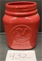 Red Ceramic Chicken Mason Jar