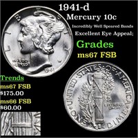1941-d Mercury 10c Grades GEM++ FSB