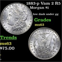 1883-p Vam 2 R5 Morgan $1 Grades Select Unc