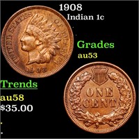 1908 Indian 1c Grades Select AU