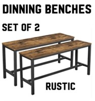 $189 SET OF 2 RUSTIC DINNING BENCHES NEW