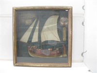 24"x 6.5"x 24" Wood Nautical Shadowbox