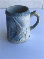 Antique Stoneware Bird Mug