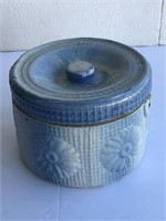 Antique Stoneware Daisy Covered Butter Dish
