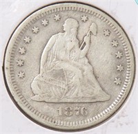 1876-S SEATED LIBERTY SILVER QUARTER