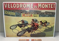 LARGE ON CARDBOARD BIKE RACES AD 27.5X 19,5''