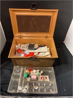 Sewing box with accessories