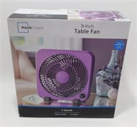* New Mainstays Purple 9” 3-Speed Table Fan