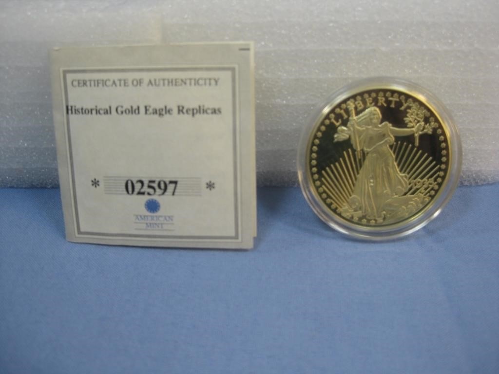 Historical Gold Eagle Replica Layered 25K Gold