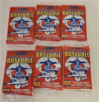 1988 Score Major League Baseball Card Packs x 6