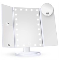 SM3558  Kusmil Trifold Makeup Mirror, 1X/2X/3X/10X