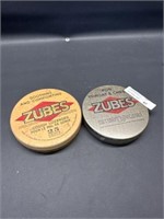 2 vtg. Zubes Cough Lozenges tins 3.25"d