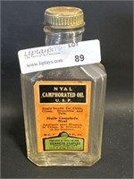 Vtg NYAL Camphorated Oil Bottle Fredericton NB