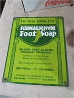 PORCELAIN FOOT SOAP SIGN