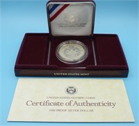 1988 US OLYMPIC SILVER PROOF DOLLAR