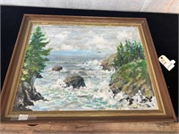 Francis King Painting Seascape Signed