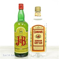 J&B Scotch Whisky (1 L), Gordon's Gin (1.75 L) (2)