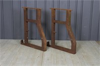 Pair of Early 20th C. Industrial Cast Iron Bases