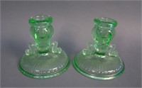 Pair Fenton #1623 Dolphin Candlesticks – Crystal