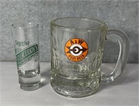 A&W Root beer mug and Dr McGillicuddy shot glass