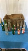 Vintage Wood Crate w/ Antique Pop Bottles