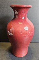 Vintage 9" West German Red Ceramic Vase