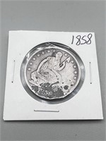 1858 seated half dollar