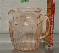 Vintage pink depression glass pitcher