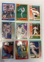 Lot of 9 baseball cards
