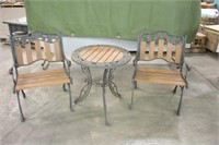 Wrought Iron Patio Table w/(2) Chairs