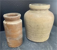 (F) Rustic American Stoneware Jars; Large One, 9