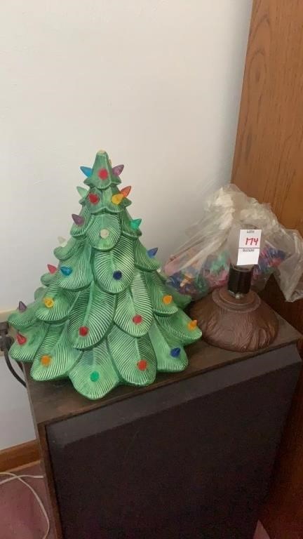 Vintage ceramic Christmas tree light with