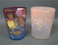 Two Victorian Enameled Tumblers