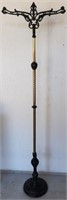 Vintage Brass And Wrought Iron Floor Lamp Pole