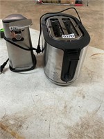 Stainless toaster, can opener -both