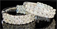 14kt Gold Brilliant 7.00 ct Diamond Hoop Earrings