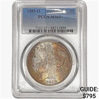 1885-O Morgan Silver Dollar PCGS MS65+