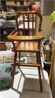 Old wooden highchair