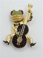 Kjl Kenneth J Lane Enamel Frog Playing Guitar
