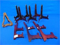 Lot Of Wooden Plate Display Stands