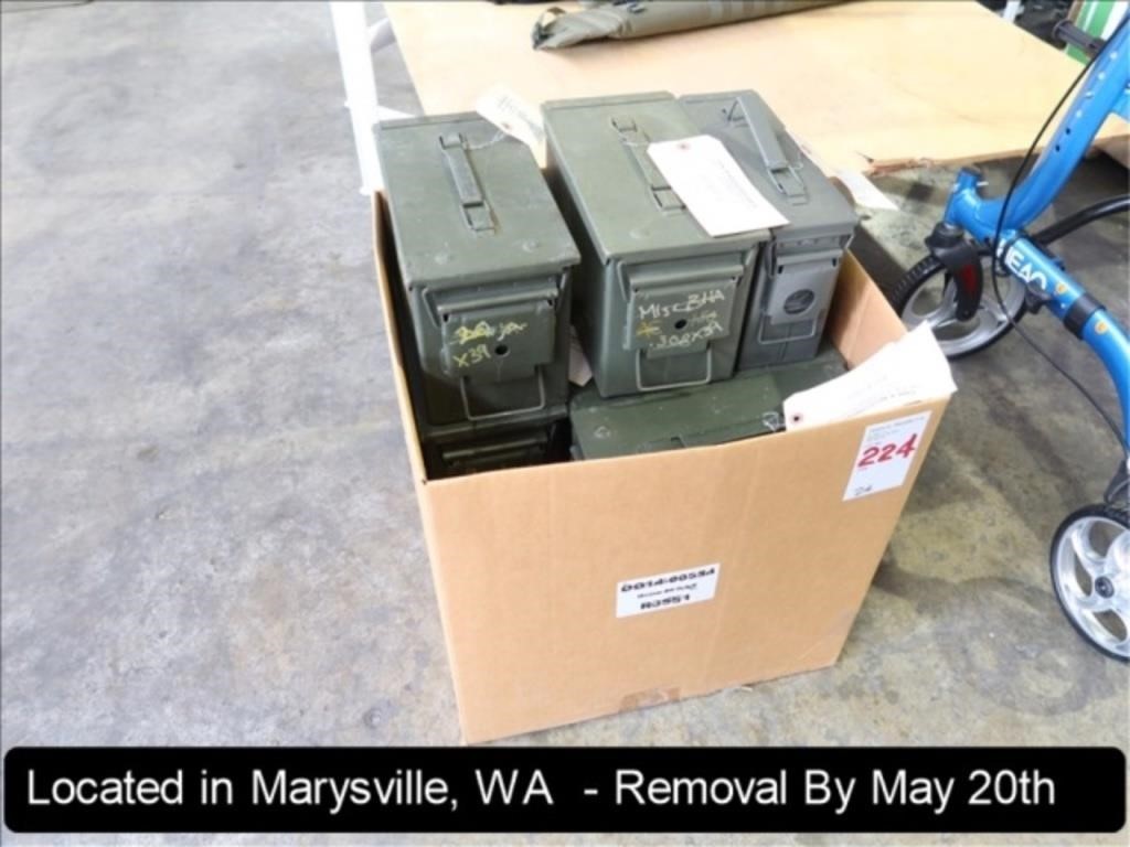 LOT, ASSORTED AMMO CANS IN THIS BOX